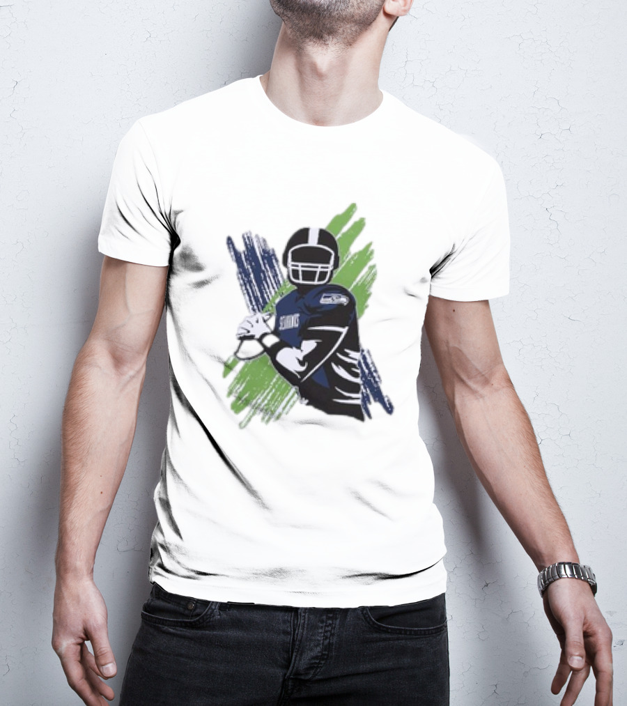 Seattle Seahawks Starter Player X Blue Green Football T-Shirt