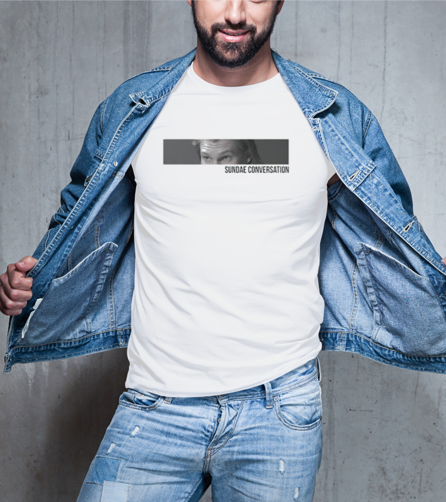 Sundae Conversation Eyes Peeking Expression T-Shirt