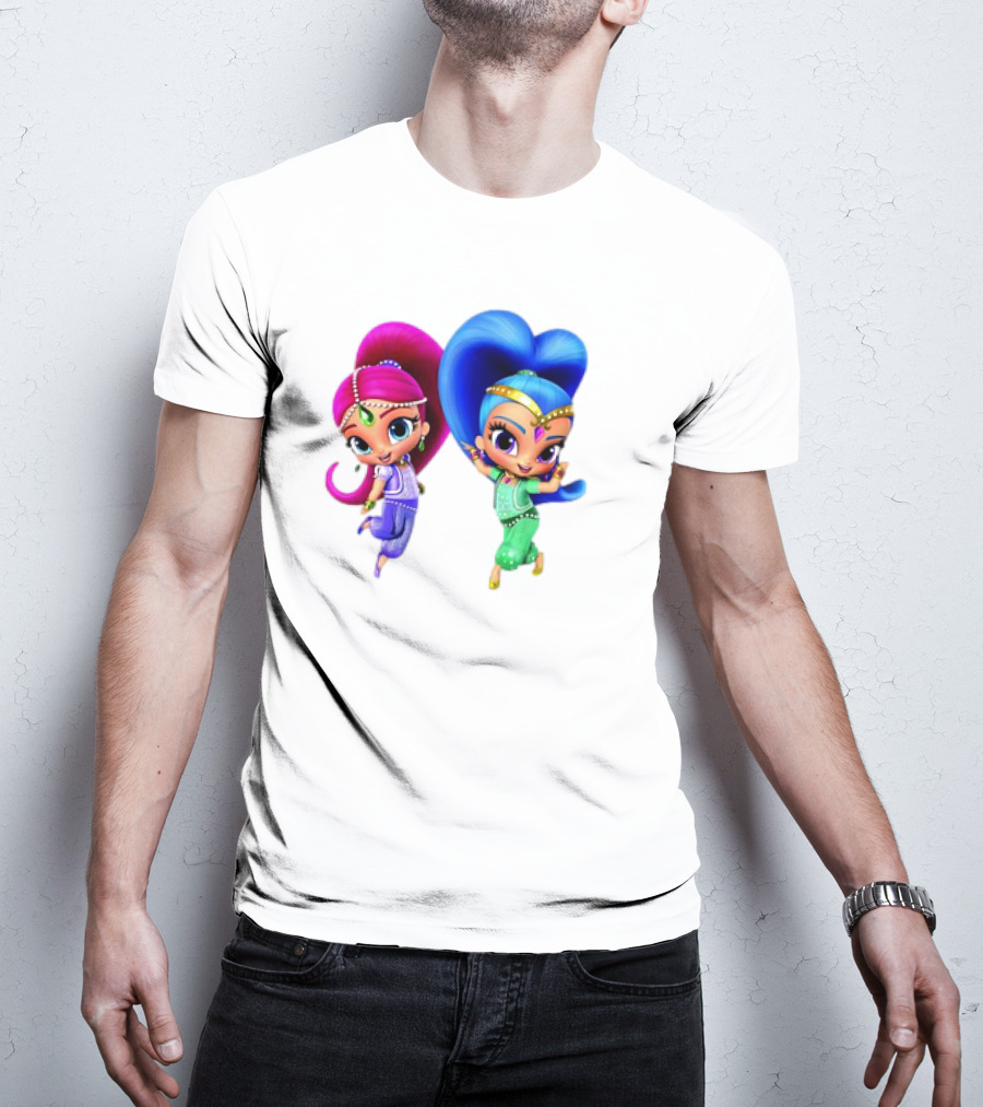 Shimmer And Shine Cartoon Girl Friend Duo With Vibrant Colors T-Shirt