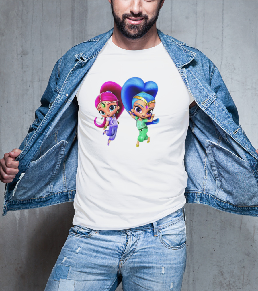 Shimmer And Shine Cartoon Girl Friend Duo With Vibrant Colors T-Shirt