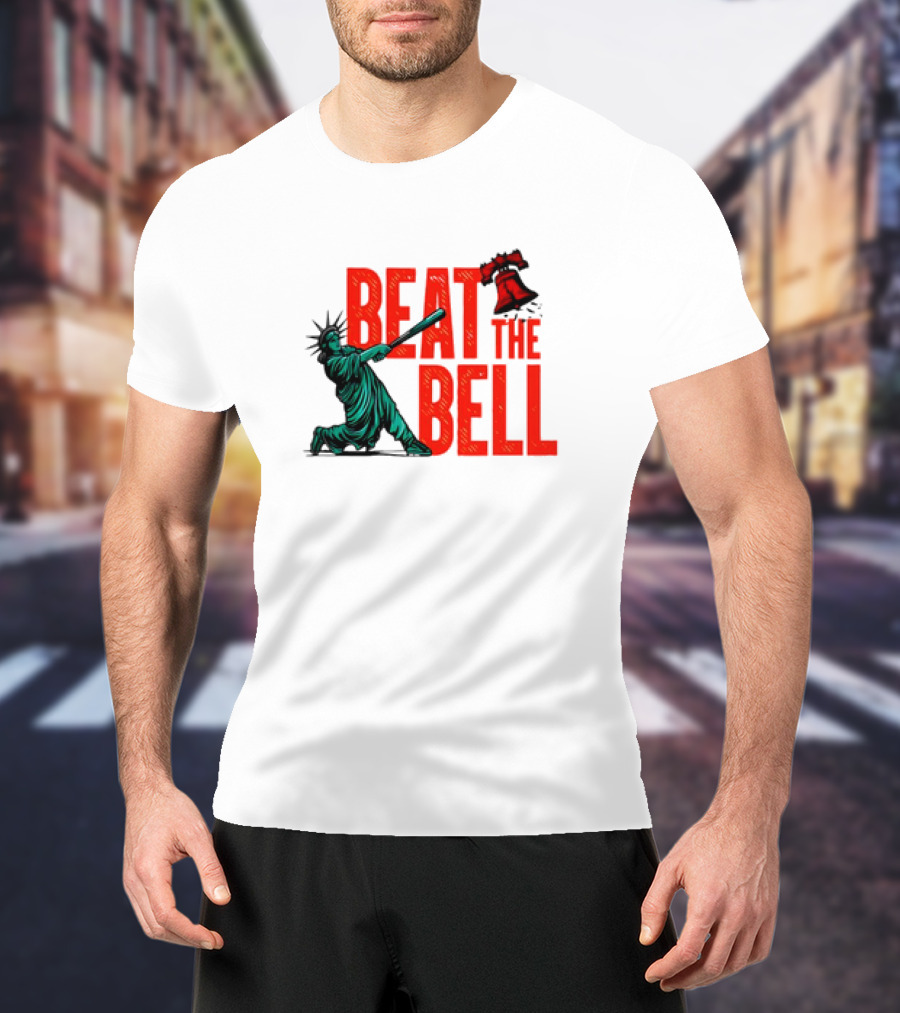 Statue Of Liberty Baseball Swing Beat The Bell Liberty Bell T-Shirt