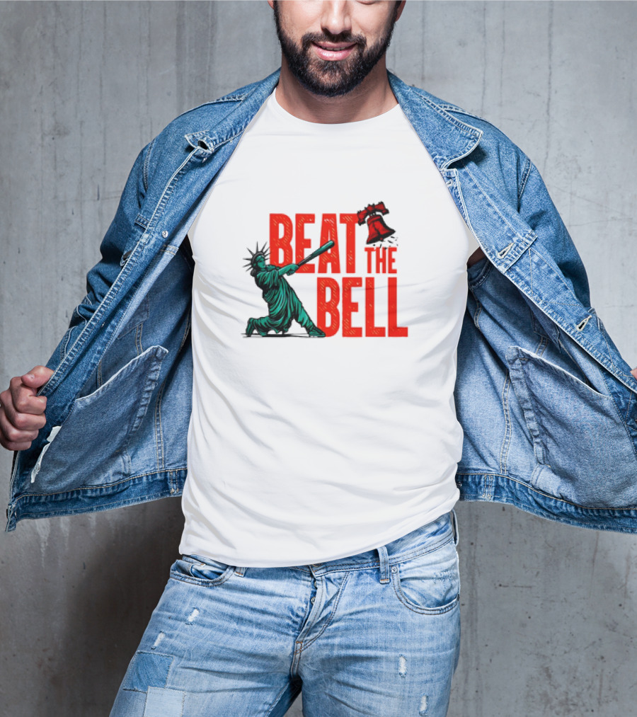 Statue Of Liberty Baseball Swing Beat The Bell Liberty Bell T-Shirt