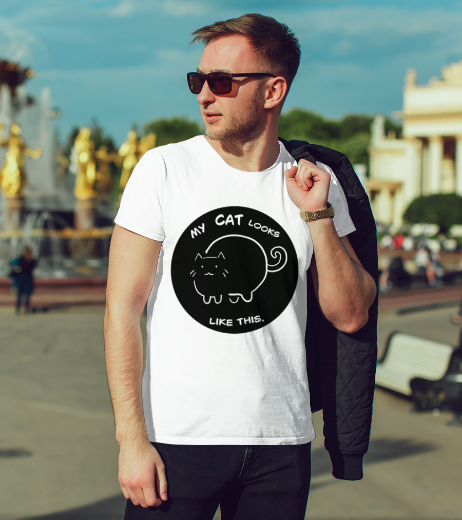 My Cat Looks Like This Adorable Cartoon Kitty Drawing T-Shirt