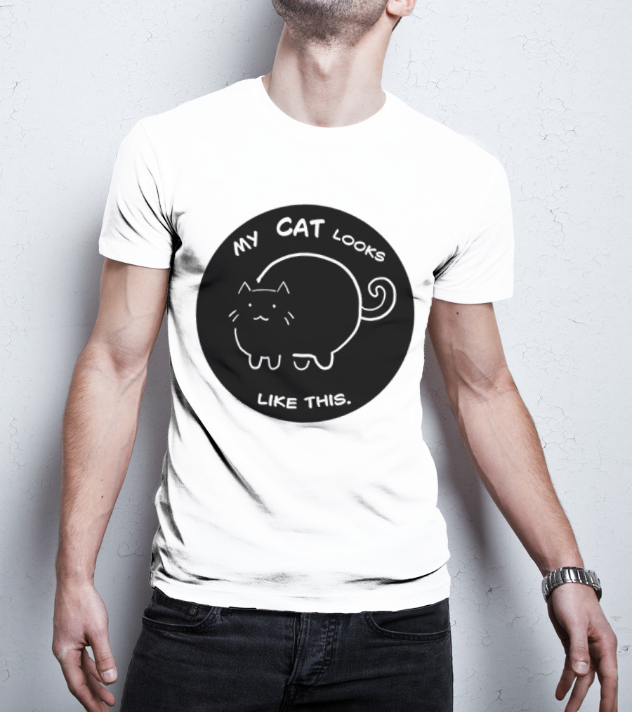 My Cat Looks Like This Adorable Cartoon Kitty Drawing T-Shirt