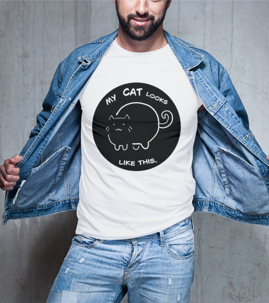 My Cat Looks Like This Adorable Cartoon Kitty Drawing T-Shirt