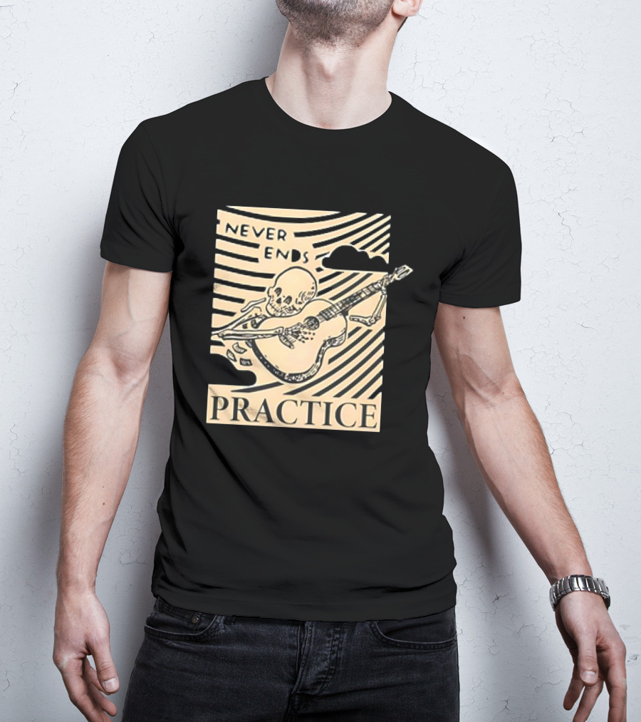 Lindy Day Never Ends Practice Skeleton Guitar T-Shirt