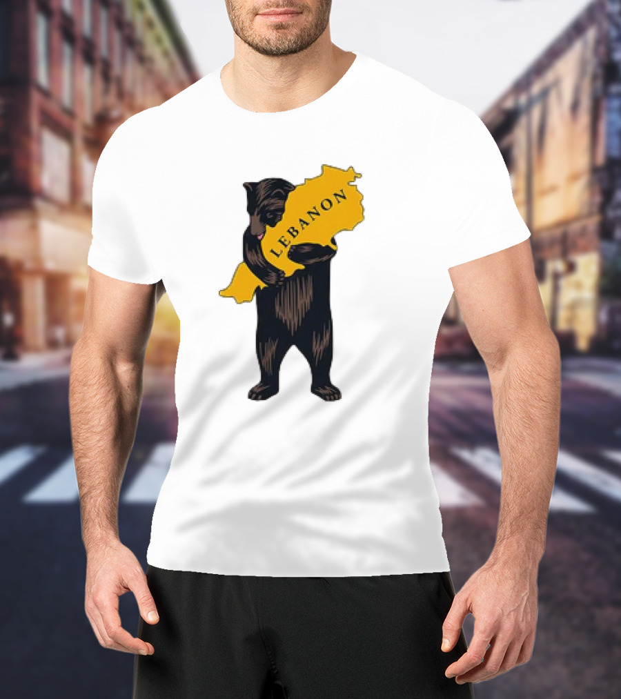 Bear Hugging Lebanon Map T-Shirt