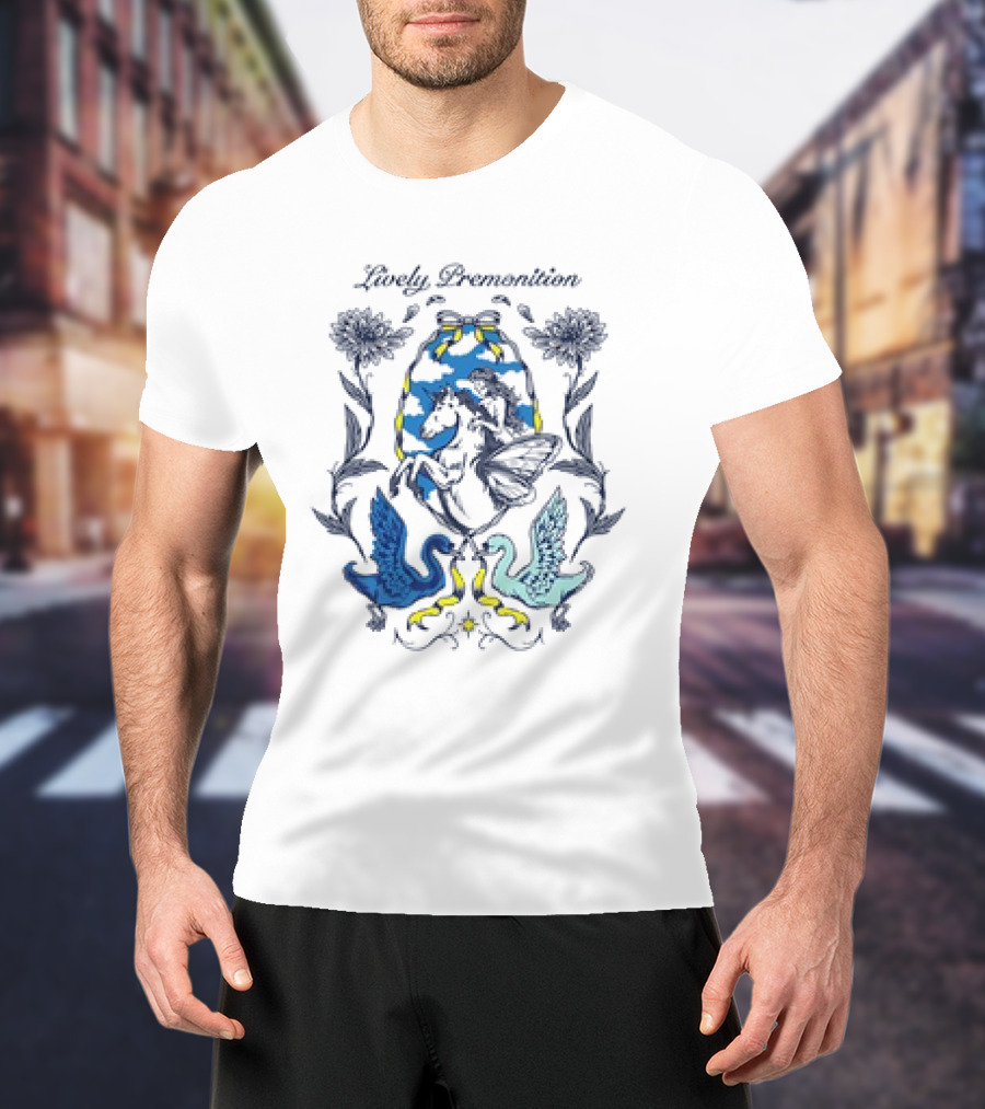 Lively Premonition Unicorn Fairy With Floral Swans T-Shirt