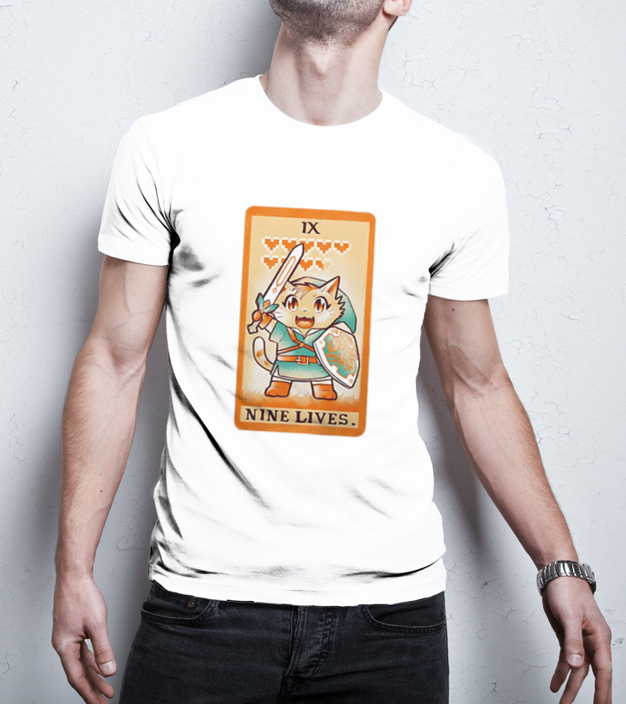 Nine Lives Tarot Cat IX Link The Legend Of Zelda T-Shirt