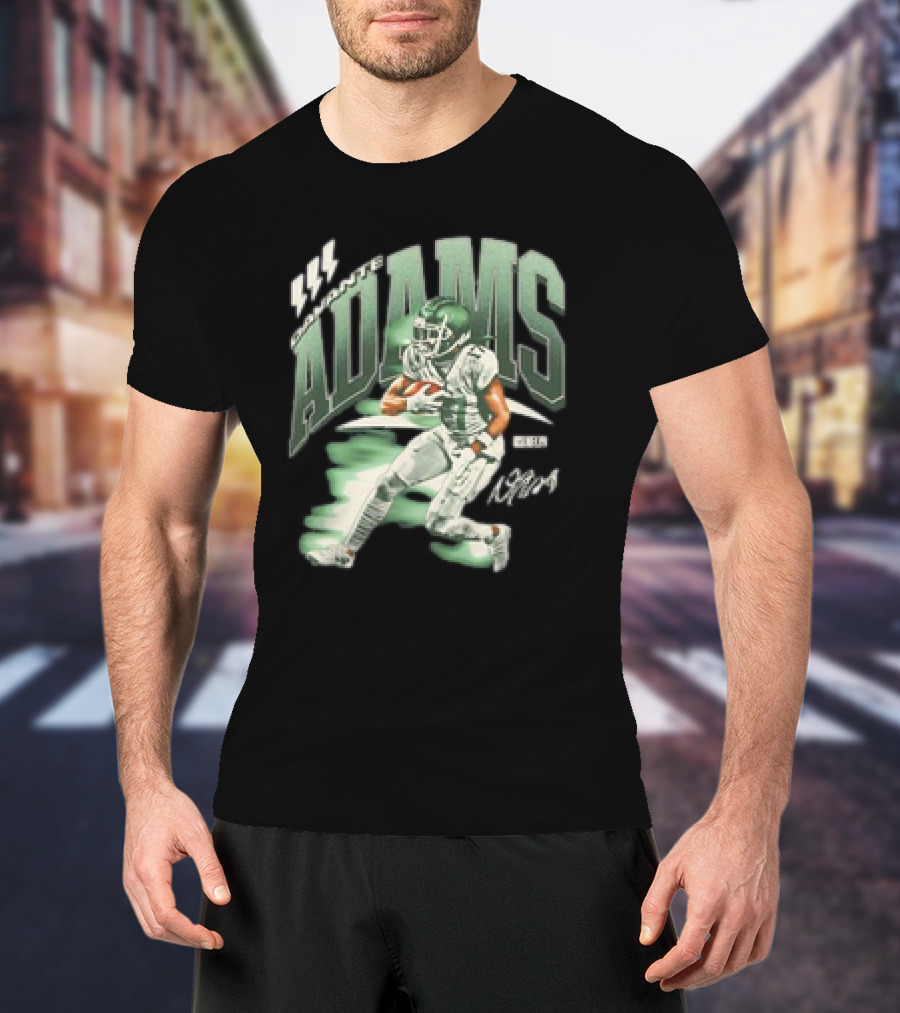 Davante Adams New York Jets Retro Football Player Action T-Shirt