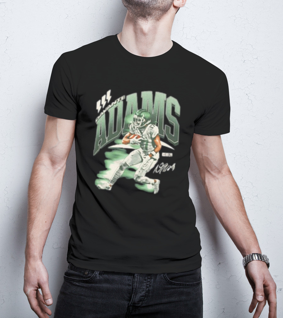 Davante Adams New York Jets Retro Football Player Action T-Shirt