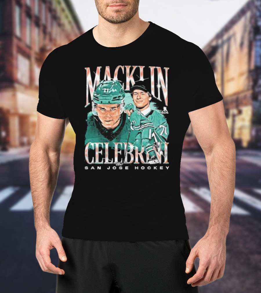 Macklin Celebrini San Jose Hockey Vintage Style Player T-Shirt