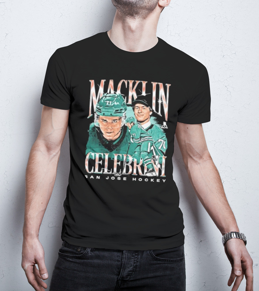 Macklin Celebrini San Jose Hockey Vintage Style Player T-Shirt