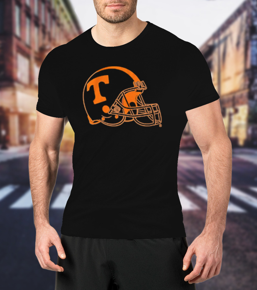 Tennessee Volunteers Football T Helmet Dark Mode T-Shirt