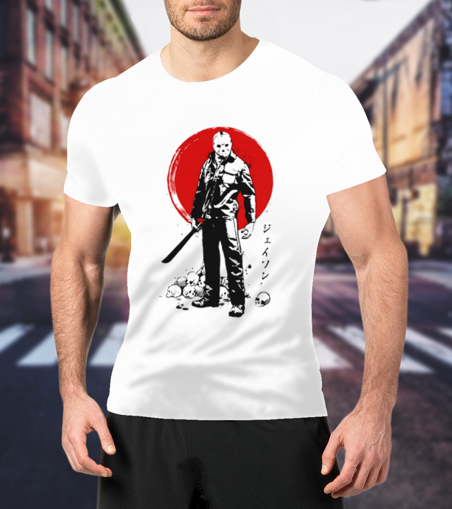 Jason Voorhees Friday The 13th Japanese Sumi-e Style T-Shirt