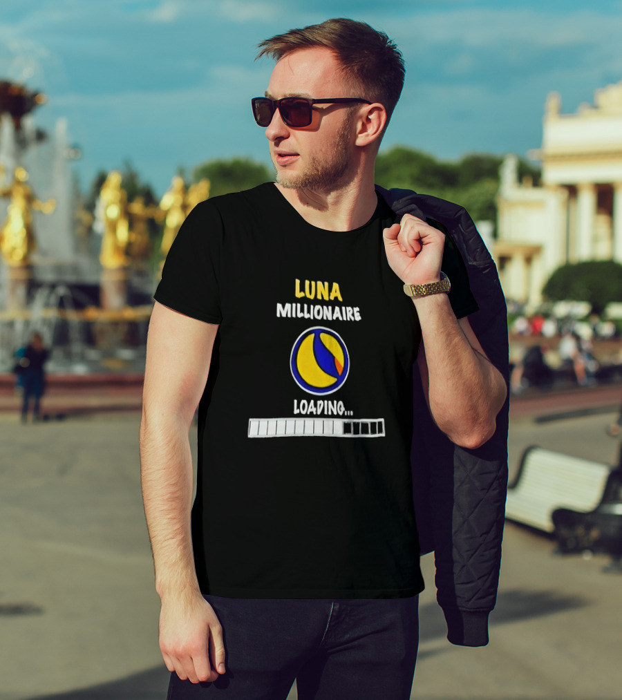 Luna Millionaire Loading Cryptocurrency Symbol Progress Bar T-Shirt