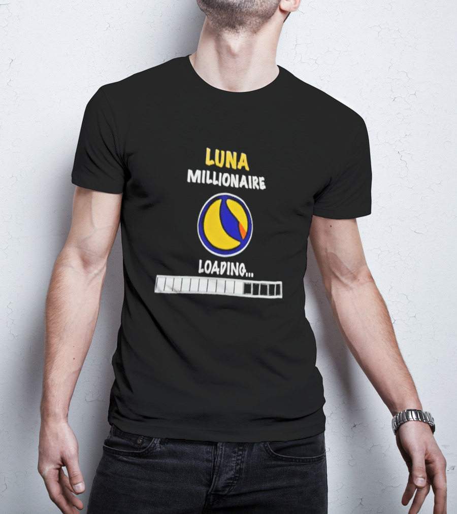Luna Millionaire Loading Cryptocurrency Symbol Progress Bar T-Shirt