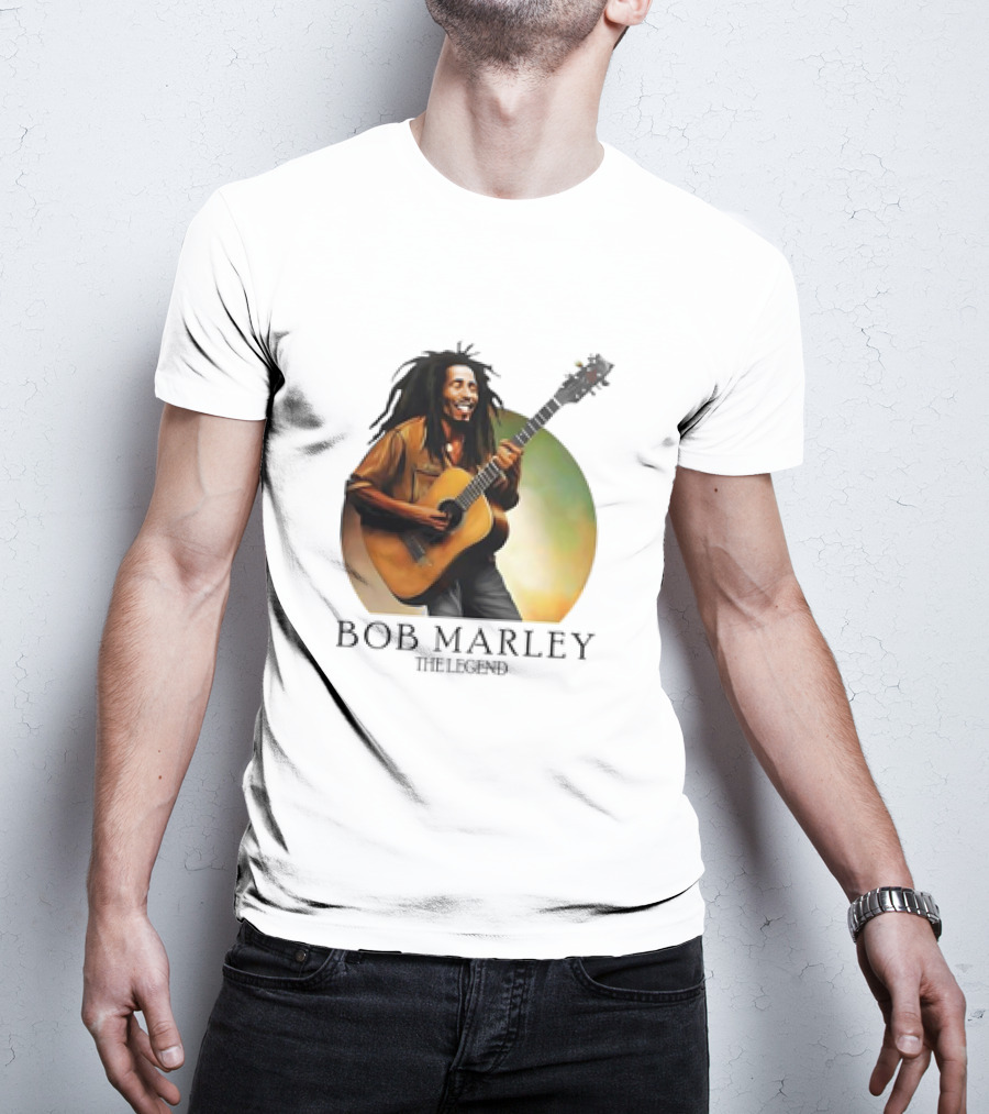 Bob Marley The Legend Iconic Guitar T-Shirt