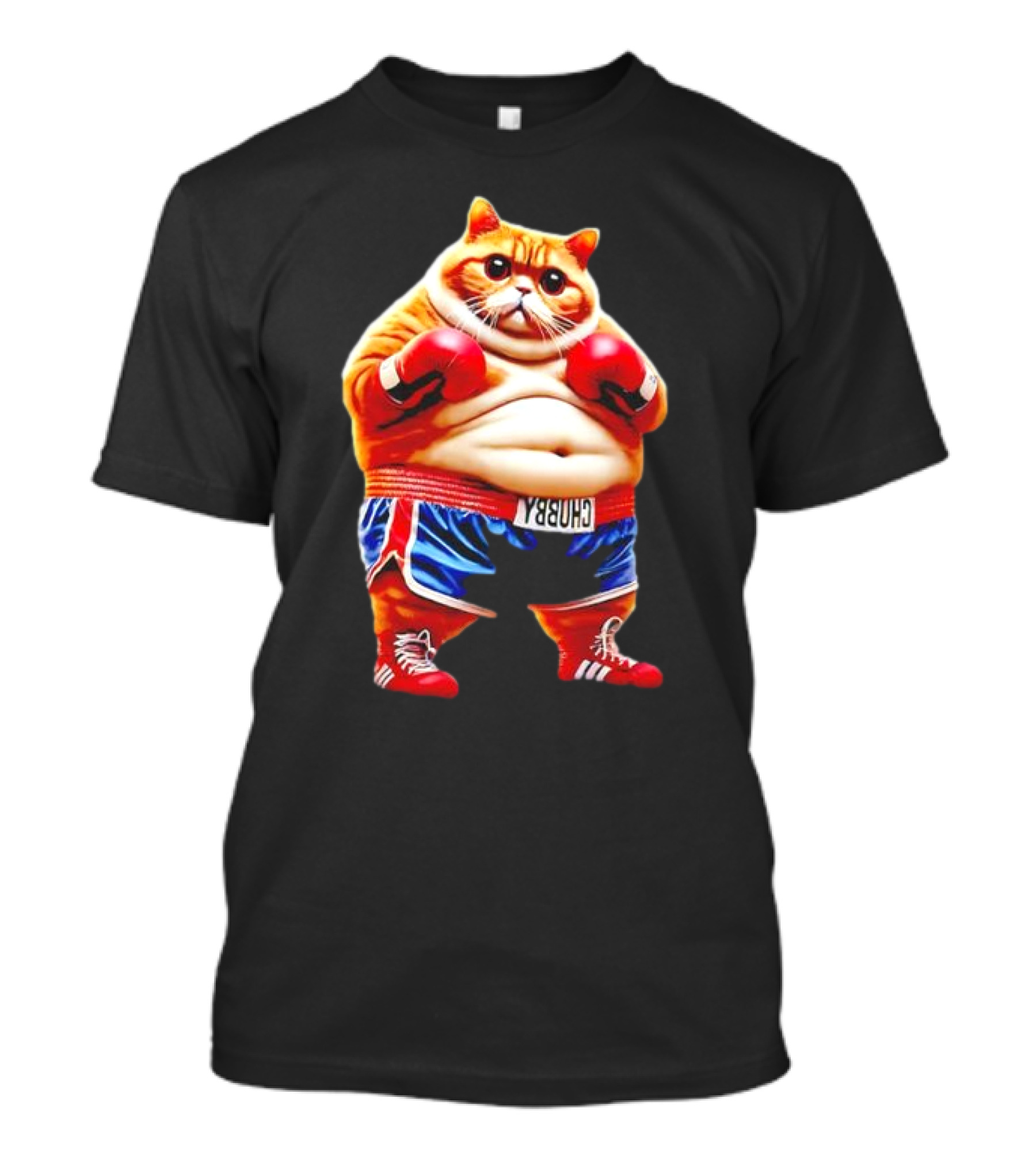 Boxing Gym Anime Meme Cat With Gloves And Chunky Shorts T-Shirt