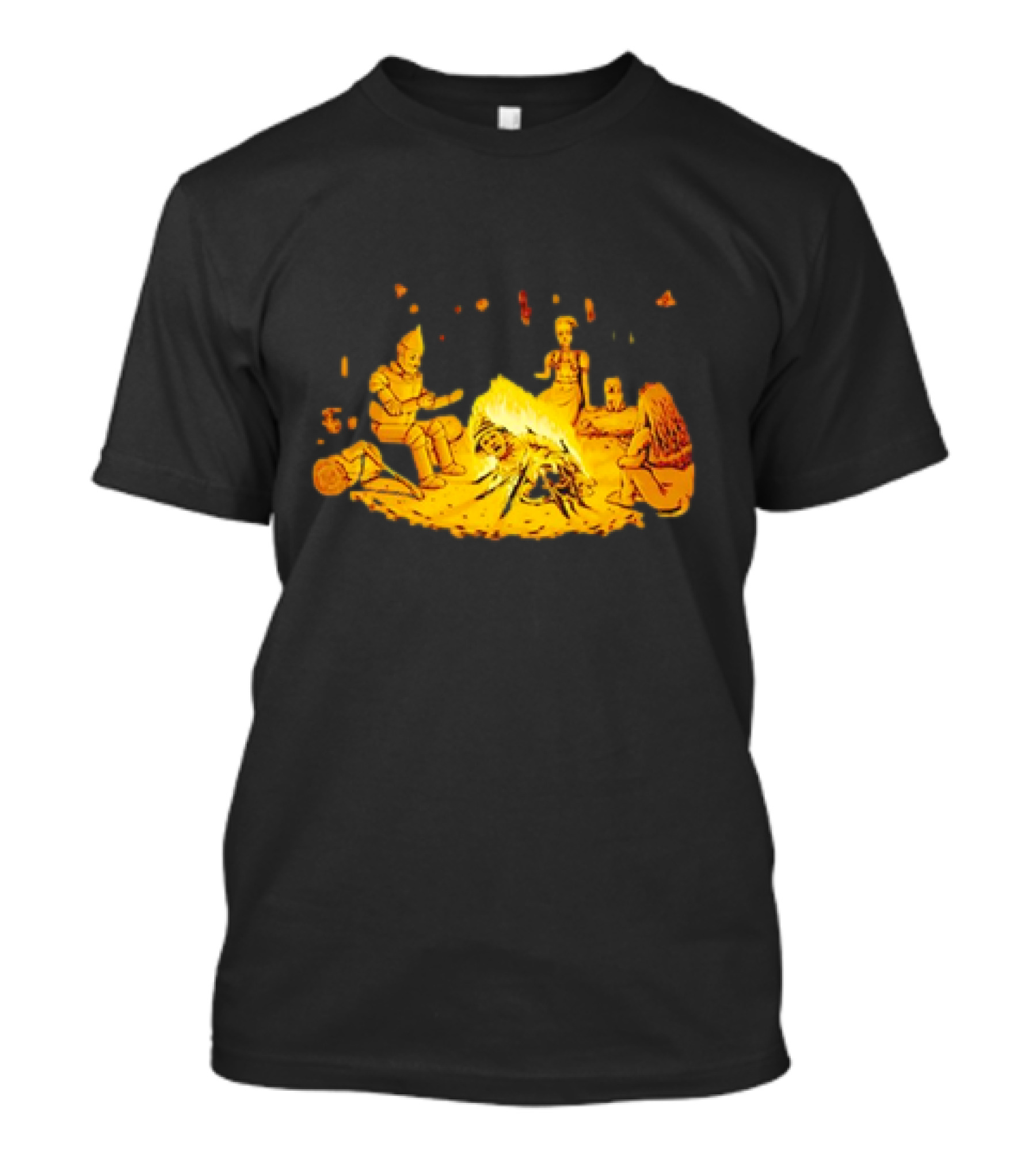 Cisco Ramon Campfire Wizard Of Oz Characters Marshmallow Roasting Scene T-Shirt