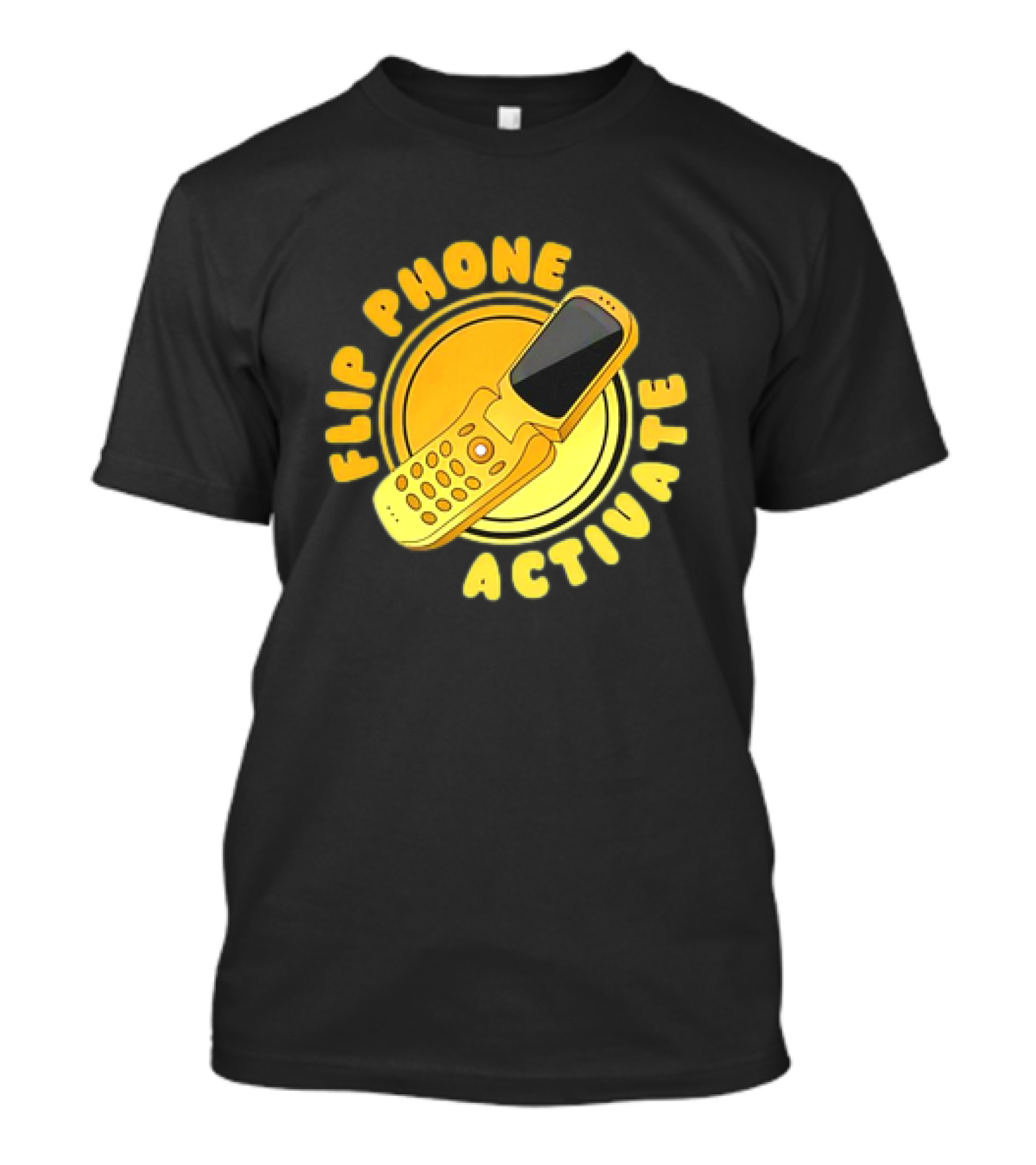 Flip Phone Activate Nostalgic Yellow Flip Mobile T-Shirt