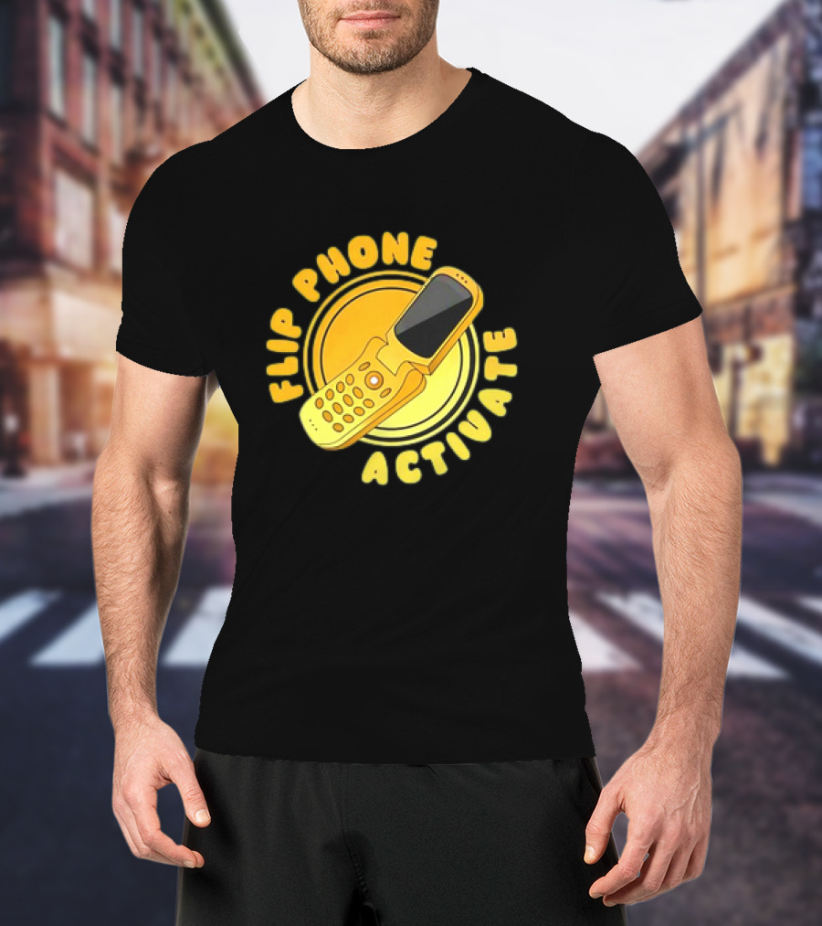 Flip Phone Activate Nostalgic Yellow Flip Mobile T-Shirt