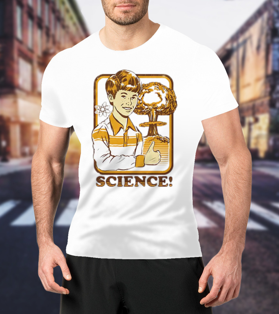 Atomic Bomb Science Boy With Mushroom Cloud T-Shirt