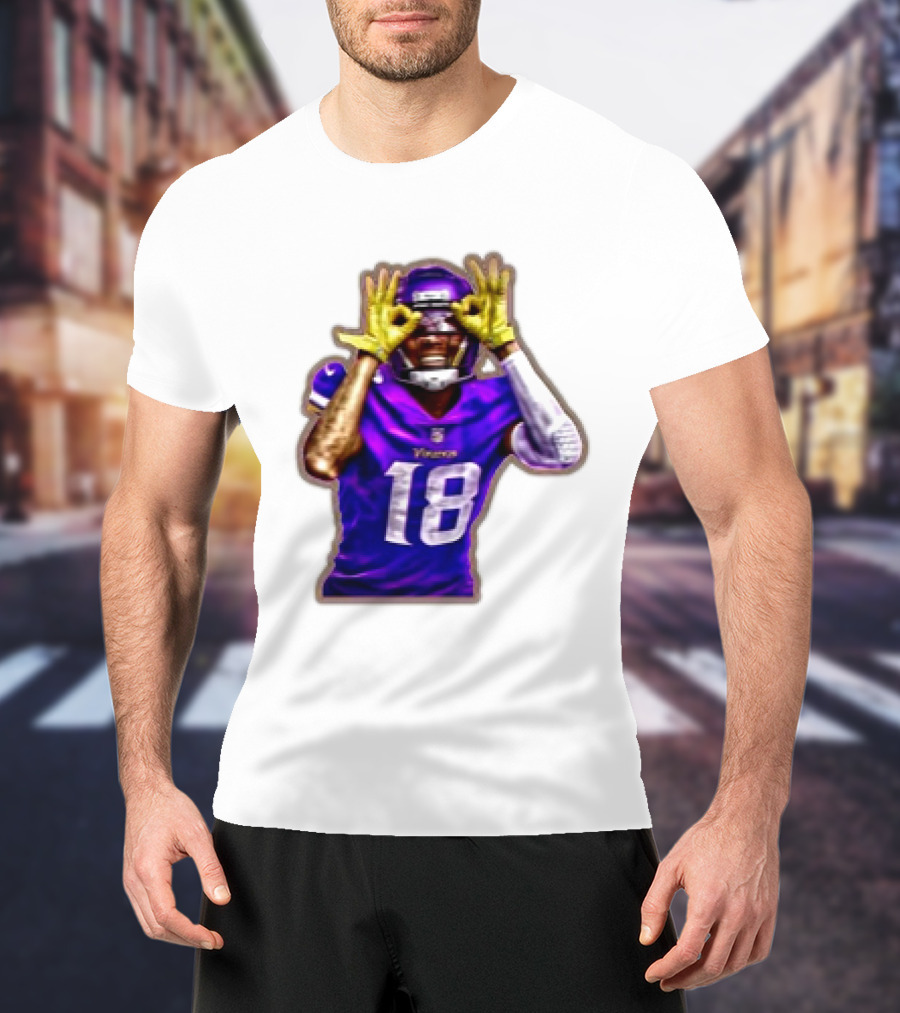 Football Minnesota Vikings Justin Jefferson Trippy Now U See Me T-Shirt