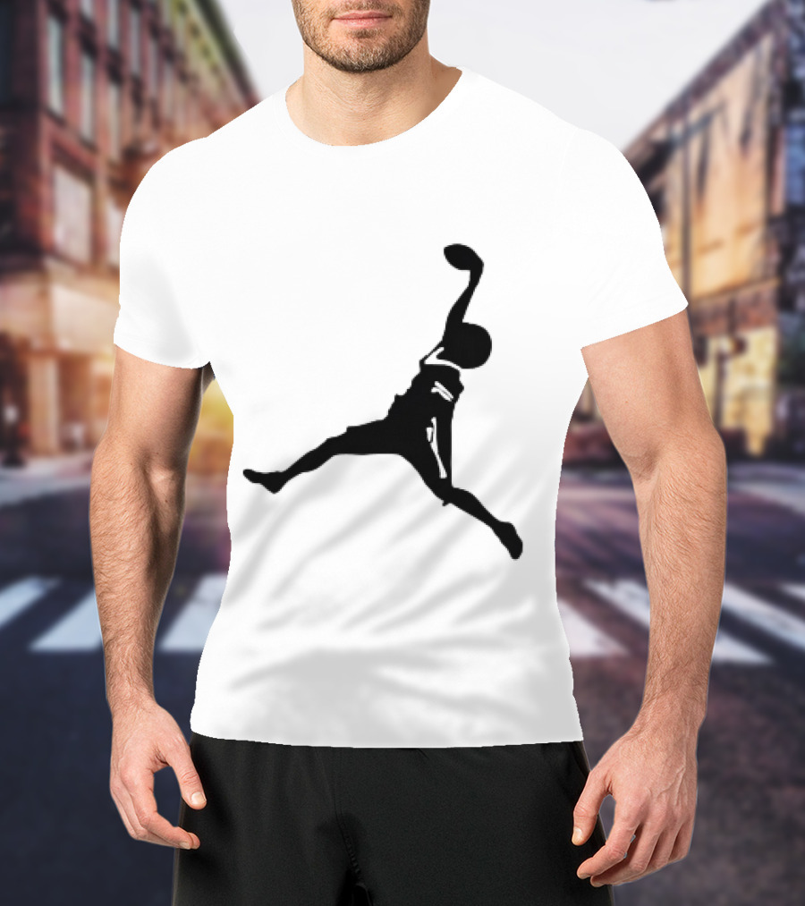 GW Catch Jump Silhouette Football Player T-Shirt