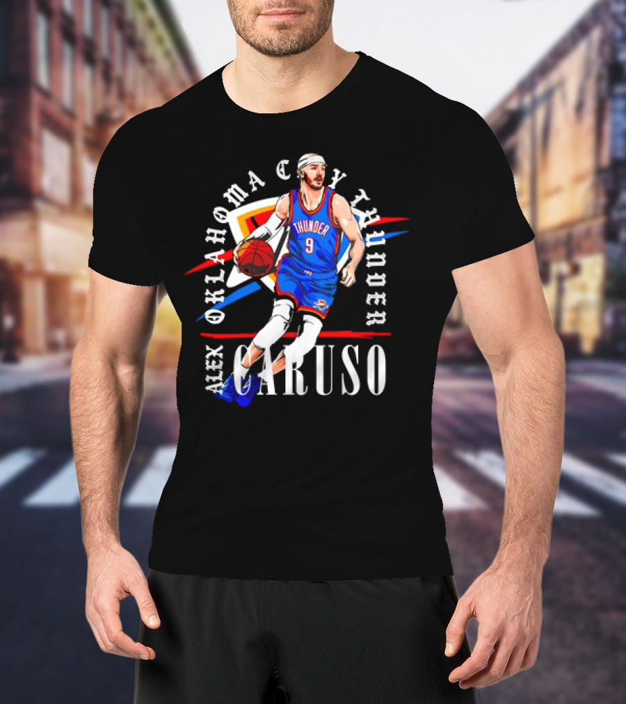 Alex Caruso Oklahoma City Thunder NBA Basketball Shield Vintage T-Shirt