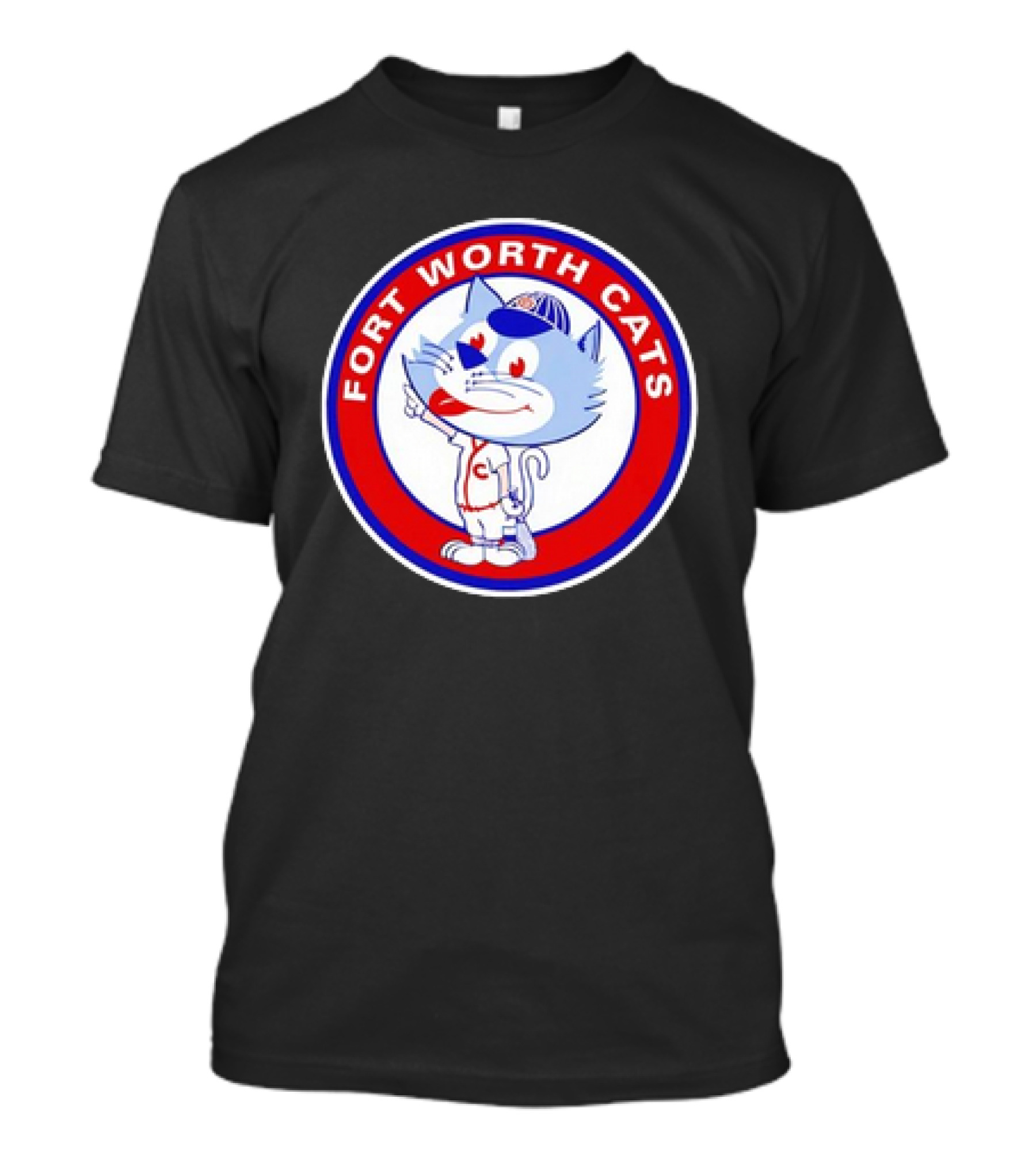 Fort Worth Cats Circle Logo Cartoon Baseball Character Hometown Collection '47 T-Shirt
