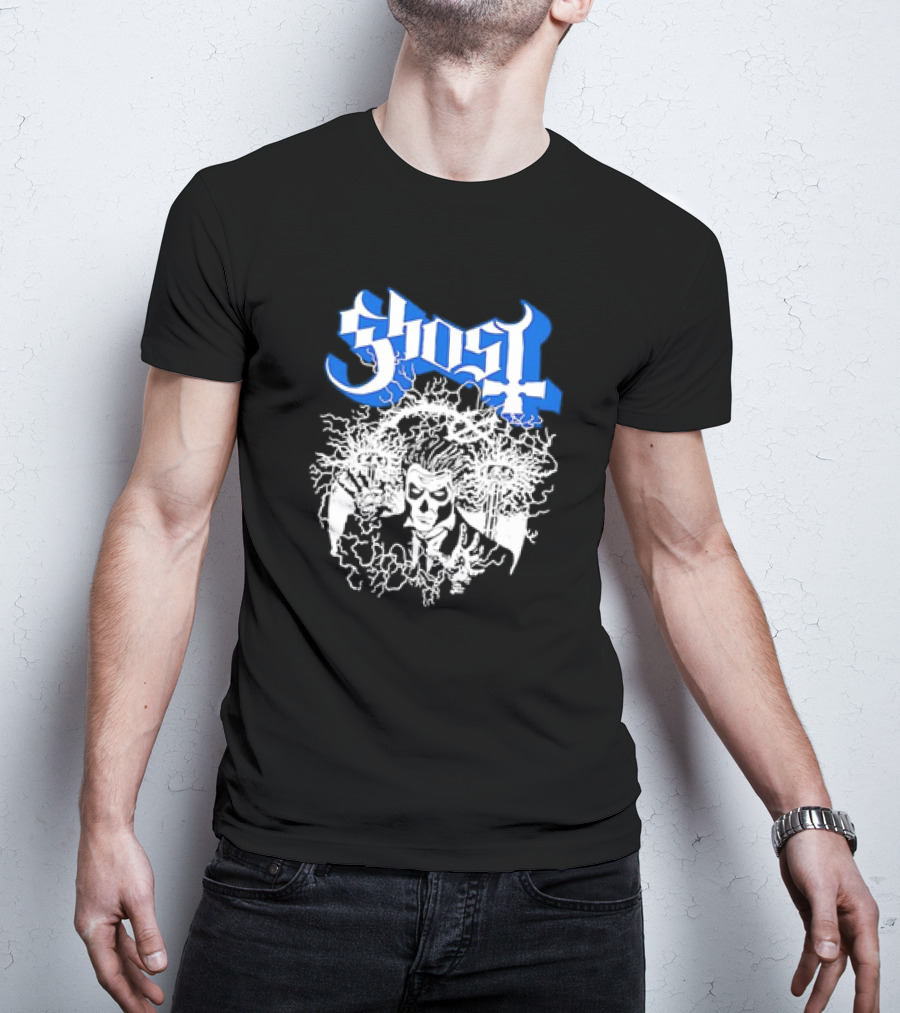 Ghost Nikola Tesla Papa Emeritus Horror Electric Skeleton T-Shirt