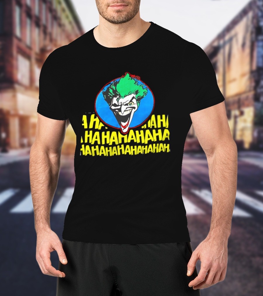 Joker DC Comics 1989 Hahahaha Vintage Iconic Laughing Face And Text T-Shirt