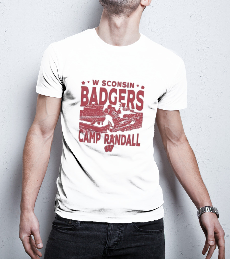 Wisconsin Badgers Camp Randall Stadium Vintage Style Football T-Shirt