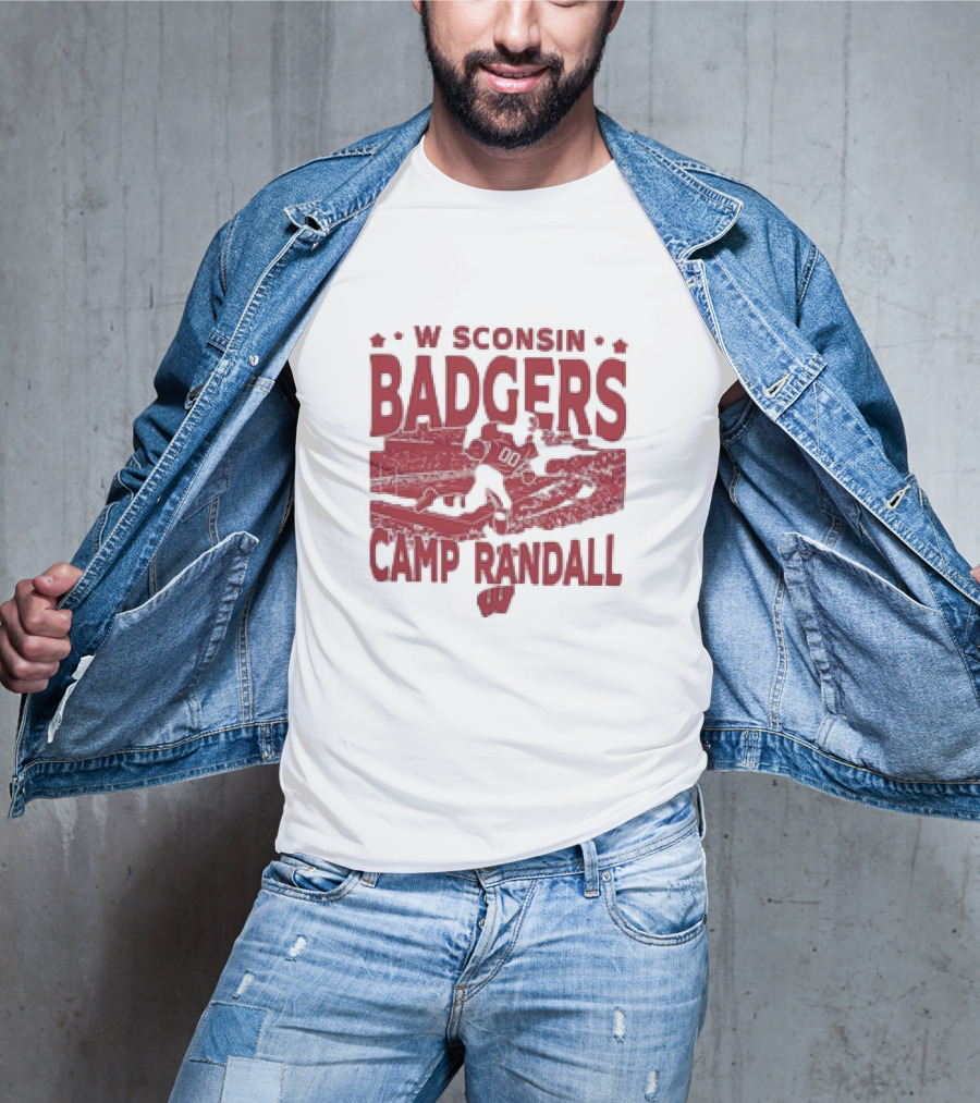 Wisconsin Badgers Camp Randall Stadium Vintage Style Football T-Shirt