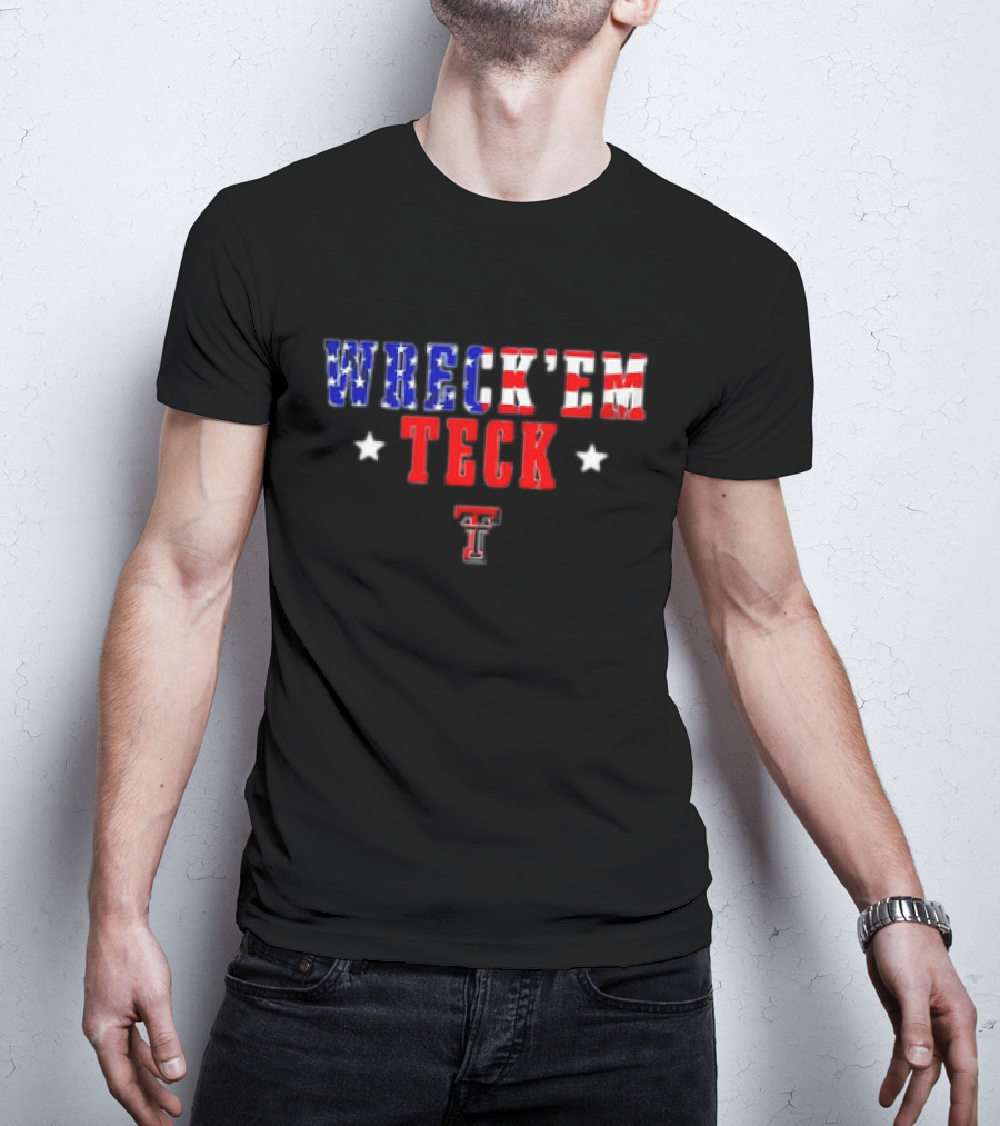 Wreck Em Texas Tech Red Raiders Stars Stripes T-Shirt