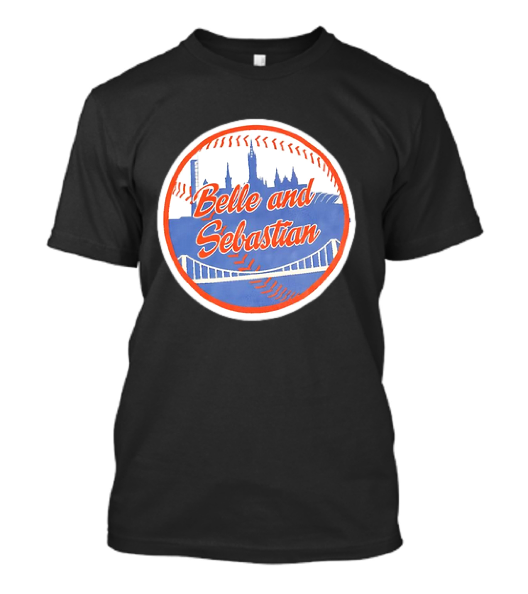 Belle And Sebastian New York Mets Skyline Baseball Bridge T-Shirt