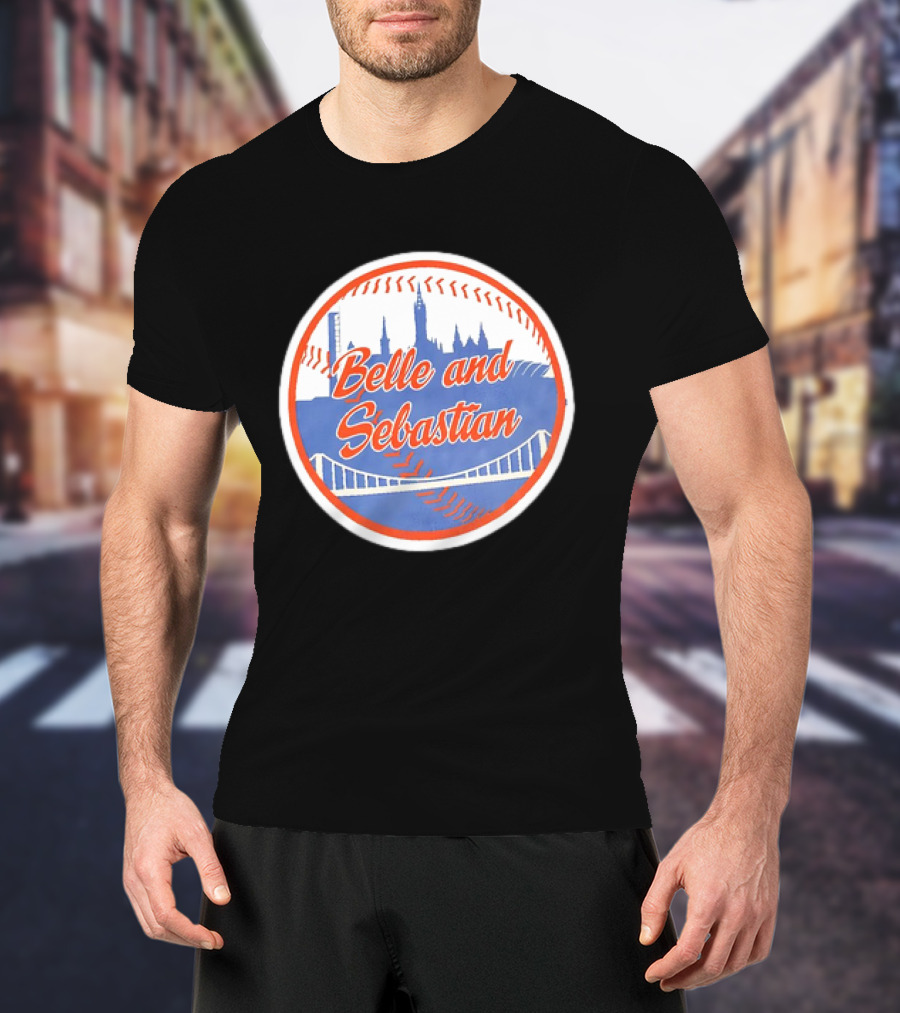 Belle And Sebastian New York Mets Skyline Baseball Bridge T-Shirt