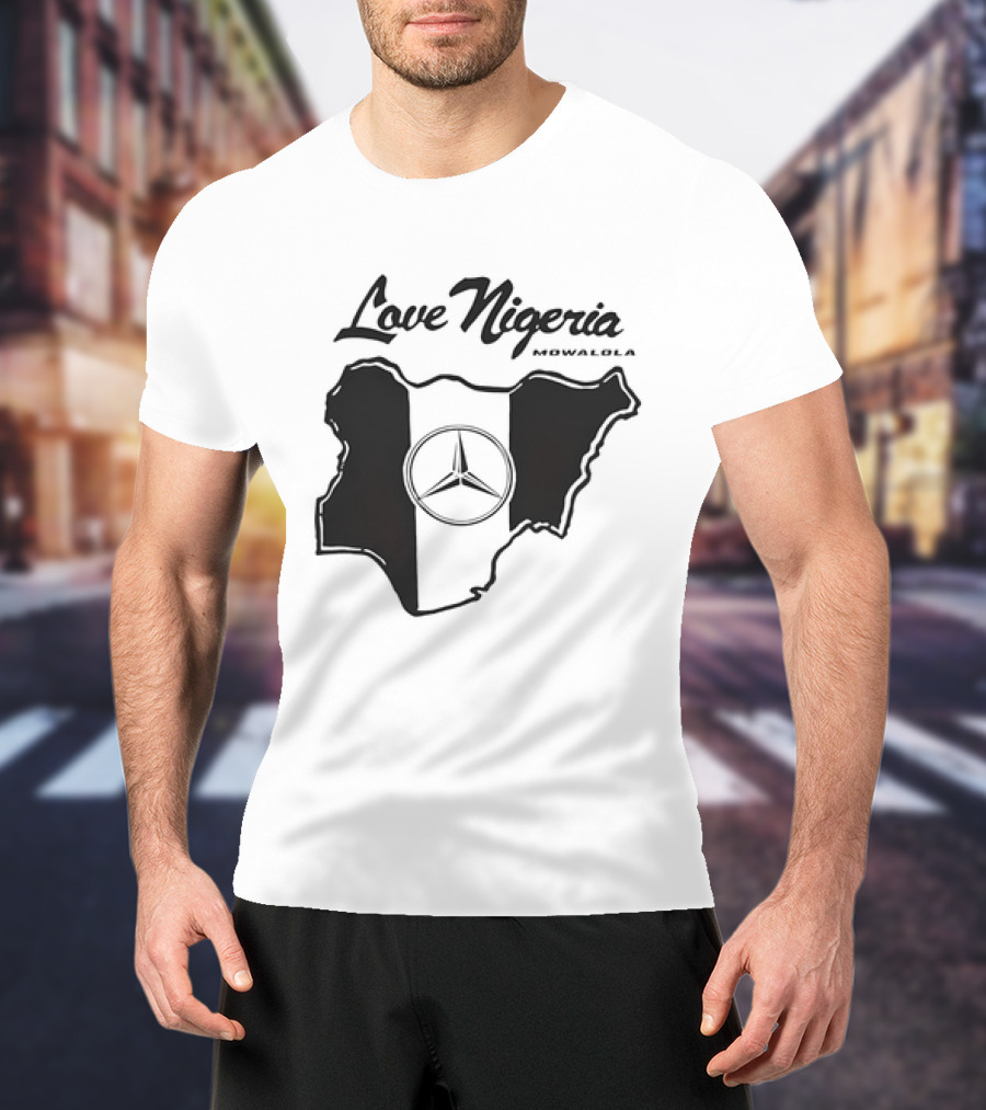 Love Nigeria Mowalola Mercedes Logo Map T-Shirt