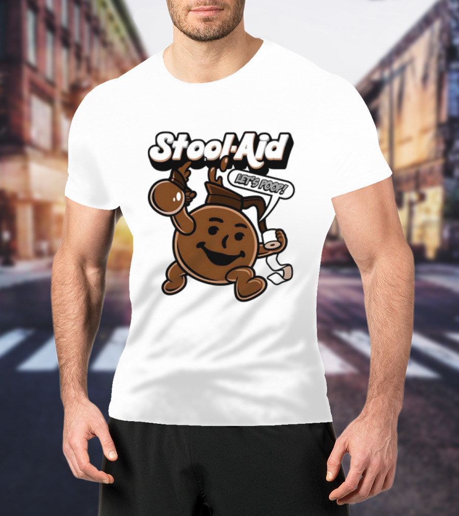 Stool-Aid Let's Poop Toilet Paper Bowl Brown Cartoon T-Shirt