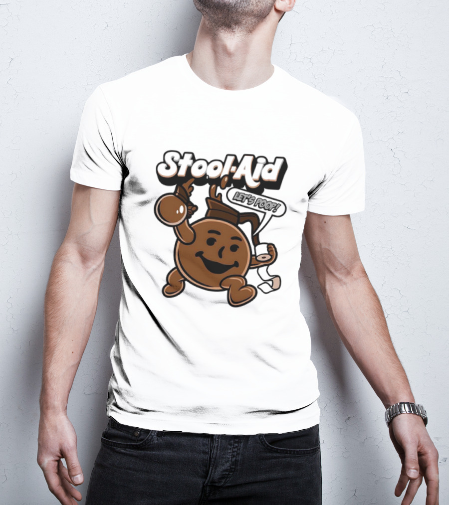 Stool-Aid Let's Poop Toilet Paper Bowl Brown Cartoon T-Shirt