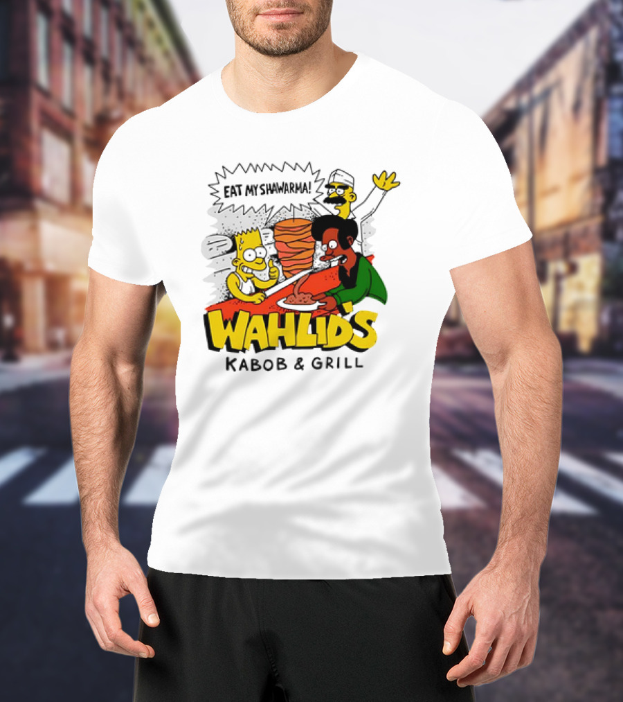 The Simpsons Wahlid's Eat My Shawarma Kabob And Grill T-Shirt