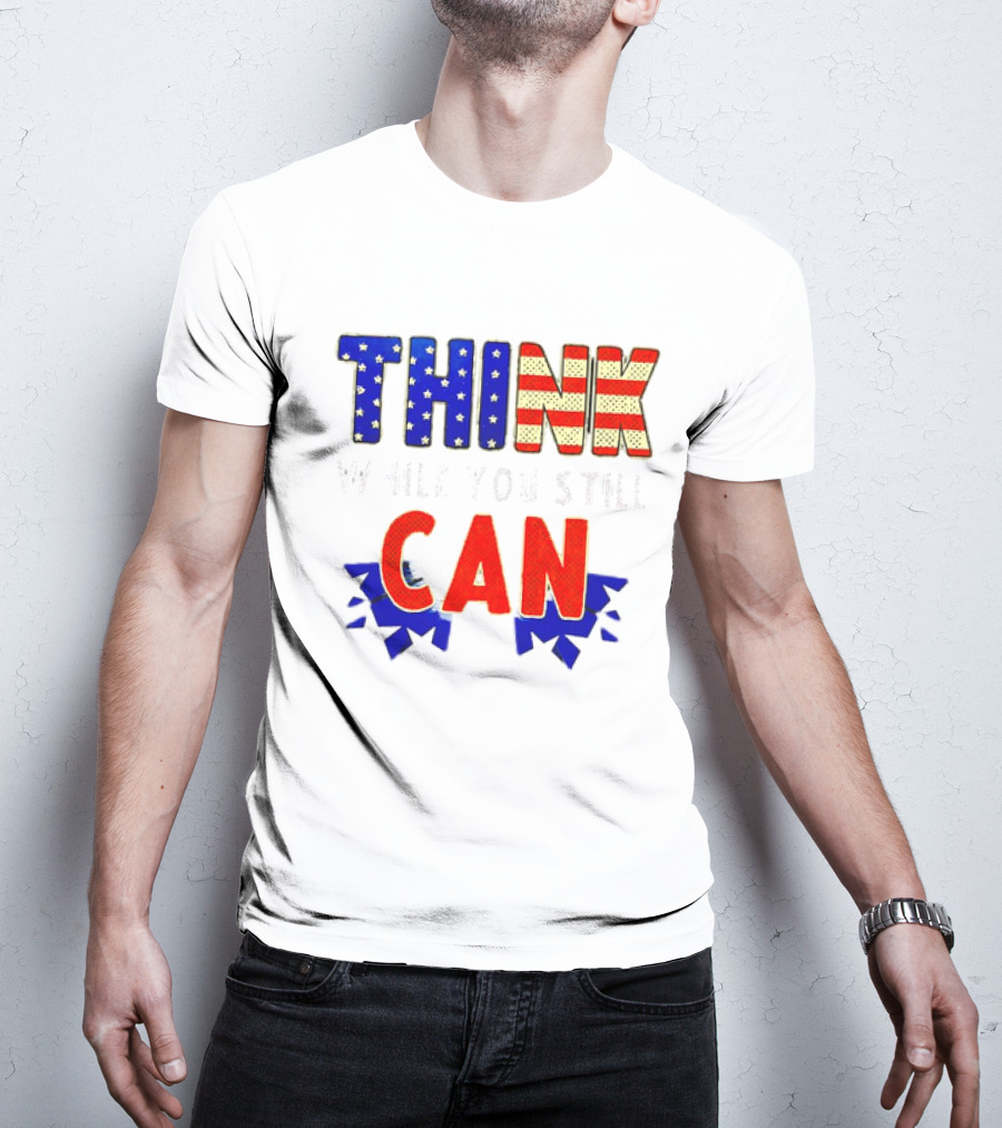 Think CAN American Flag Stars Stripes T-Shirt