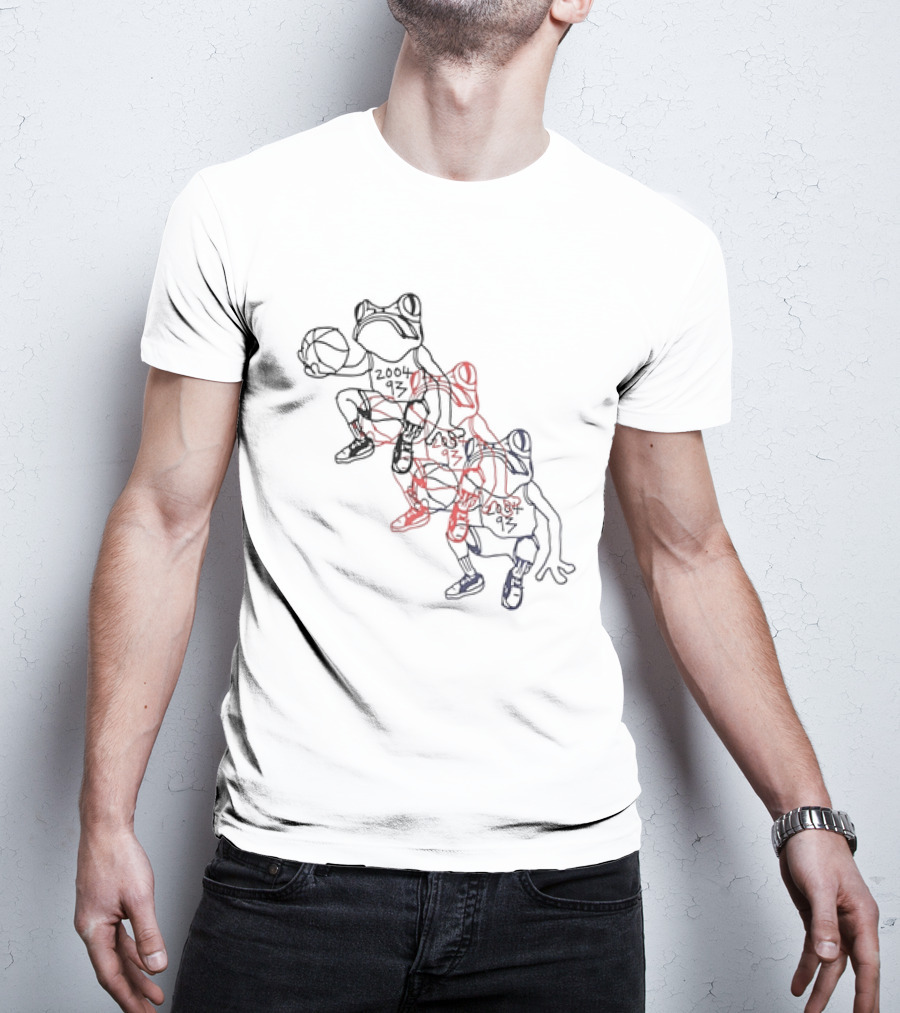 Wikset Dodging Losses 2004 93 Basketball Frog Trio T-Shirt