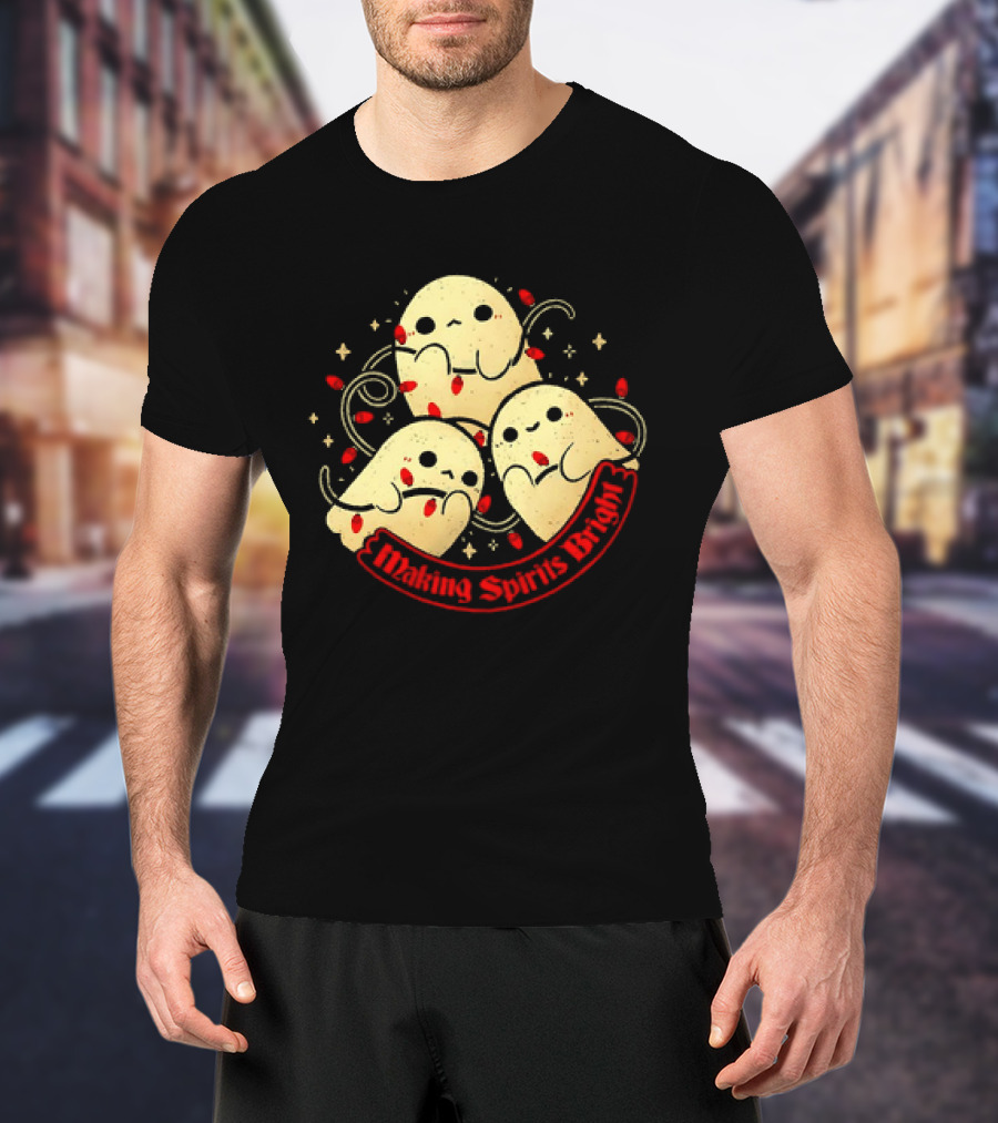 Making Spirits Bright Cute Ghosts T-Shirt