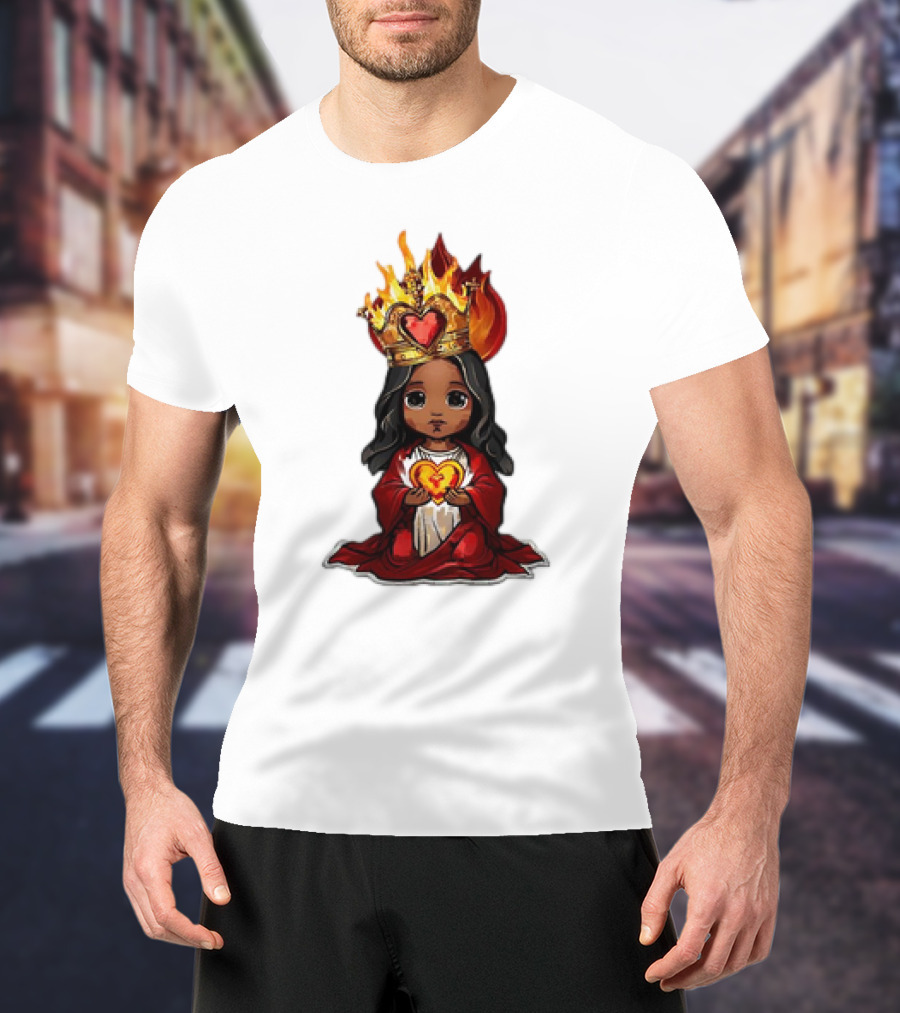 Santo Nino Icon With Flaming Heart And Crown In Philippines T-Shirt