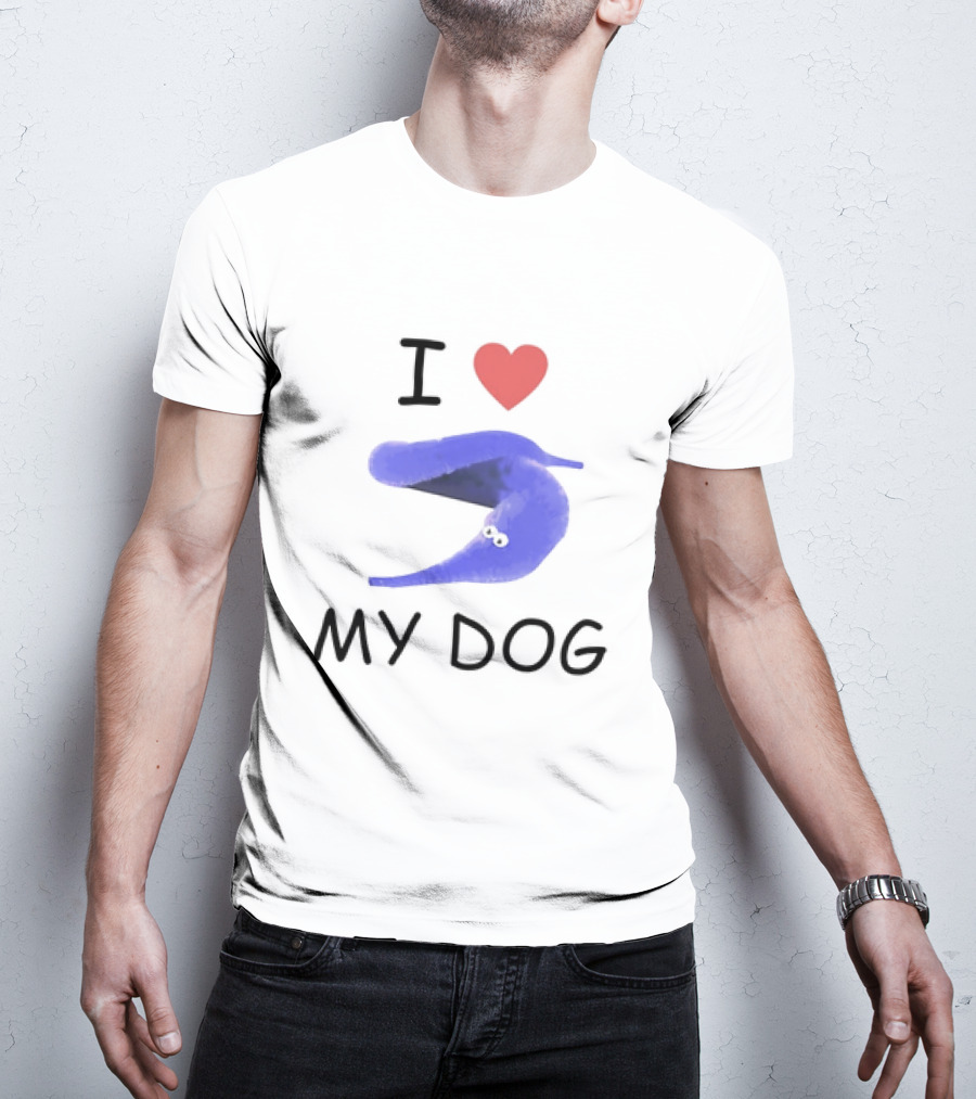 I Love My Dog Silly Worm T-Shirt