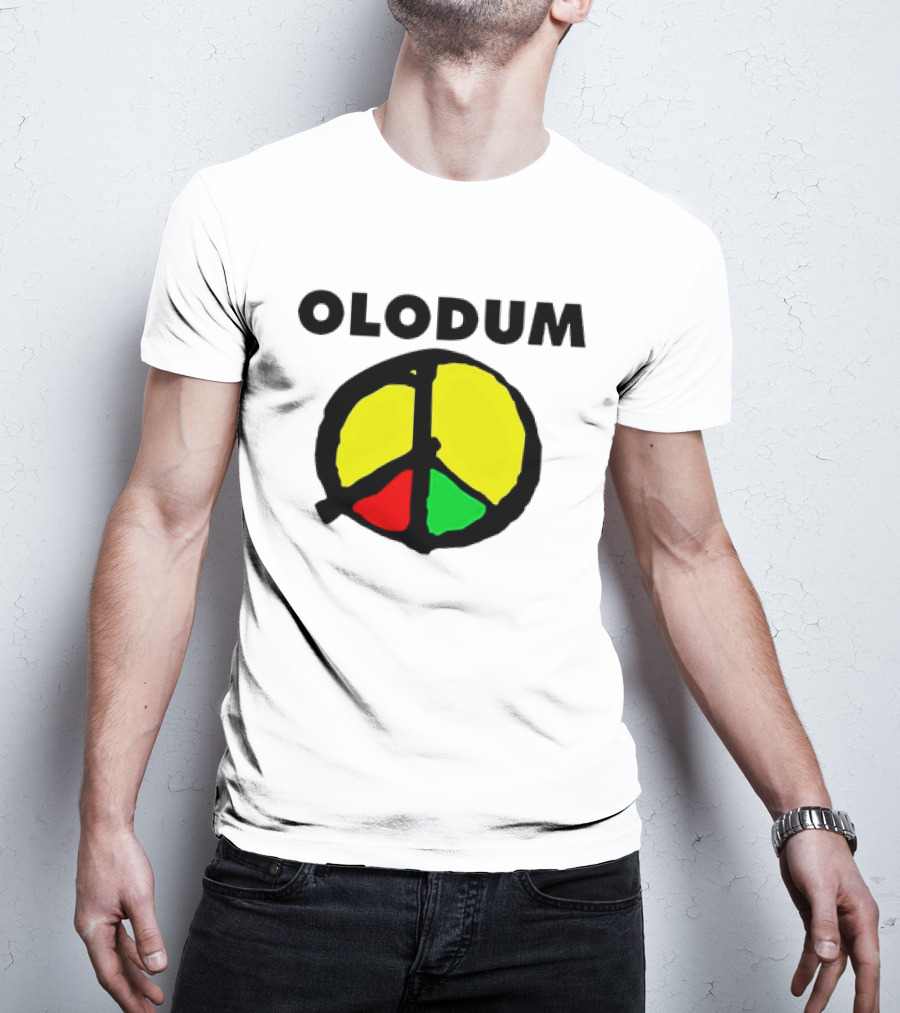 Olodum Peace Symbol With Red Yellow Green Segments T-Shirt