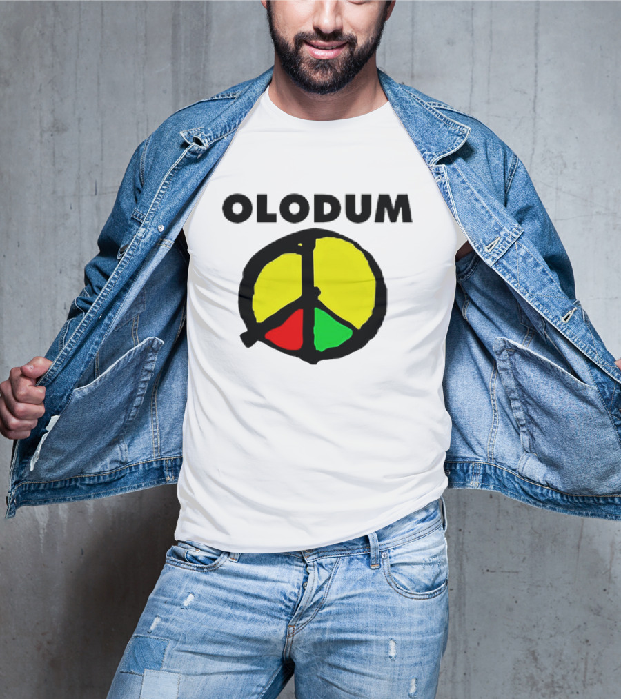 Olodum Peace Symbol With Red Yellow Green Segments T-Shirt