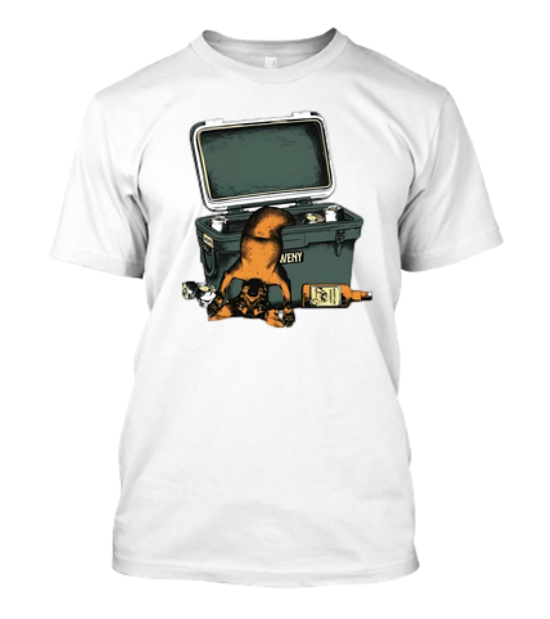 Whiskey Doxxie YETI Cooler Adventure T-Shirt